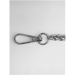 Цепочка для сумки, с карабинами, железная, 7×7 мм, 120±2 см, цвет серебряный