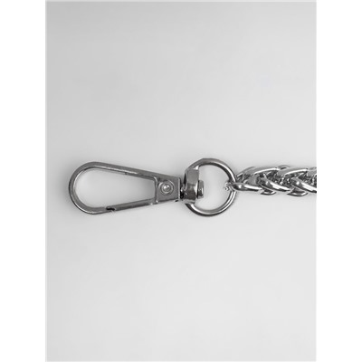 Цепочка для сумки, с карабинами, железная, 7×7 мм, 120±2 см, цвет серебряный
