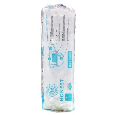 The Honest Company, Honest Diapers, Size 1, 8-14 Pounds, Pandas, 35 Diapers