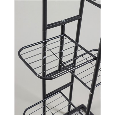 Подставка для цветов Greengo, 6 полок, 44×22×105 см, напольная, металл, тёмно-серая