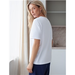 Футболка с принтом свободная эластичная из премиального хлопка