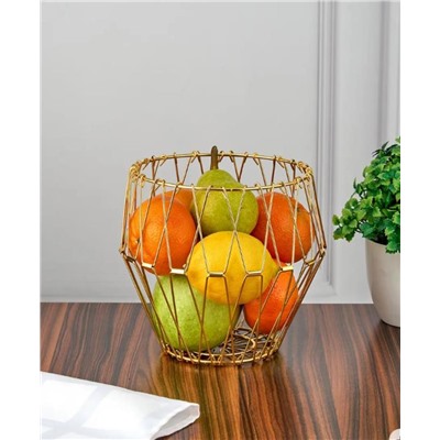 Удивительная Фруктовница металлическая складная ваза для фруктов золото
