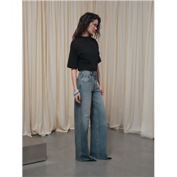 Актуальная коллекция CONTE CON-845 Джинсы wide leg винтажной варки с необработанным краем