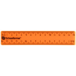 Линейка пластиковая 15 см непрозрачная цветная неон ЛИ-НЕ15 SchoolФормат