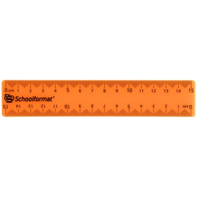 Линейка пластиковая 15 см непрозрачная цветная неон ЛИ-НЕ15 SchoolФормат