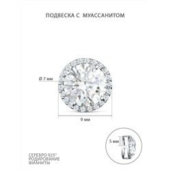 Серьги-пусеты из серебра с муассанитом и фианитами родированные S2180271010р16128
