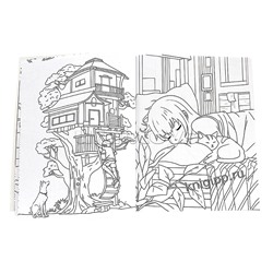 Раскраска аниме. Любимые питомцы