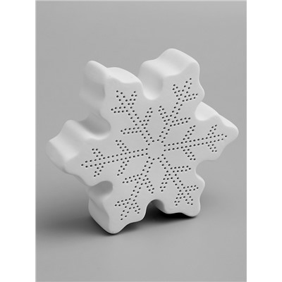 Светодиодная фигура «Снежинка» 13.2×11.6×4 см, 1 LED, керамика, от батареек LR44×2, свечение тёплое белое