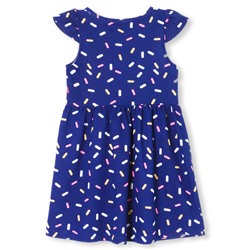 Платье для девочки «Конфетти», тёмно-синее, рост 122-128 см