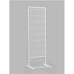 Стойка с сеткой односторонняя, в комплекте 48 крючков для семян, 63×49×183 см, белая
