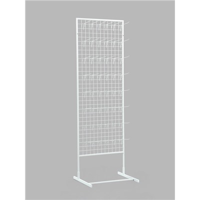 Стойка с сеткой односторонняя, в комплекте 48 крючков для семян, 63×49×183 см, белая
