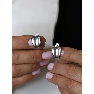 Серьги из серебра родированные - Сердца 220-10-271р