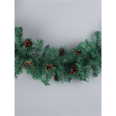 Гирлянда из елочных веток искусственная 2,7 метра 200 веток 24 см ширина+ШИШКИ набор  / WA-200 / уп 40/Новый год