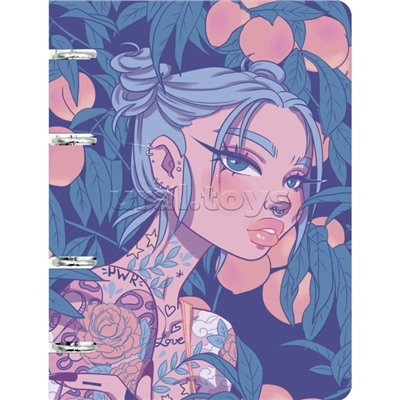 Тетрадь 100л. клетка "Яркий стиль" на кольцах, обл. мелованный картон 500г/м2, ламинация Chameleon