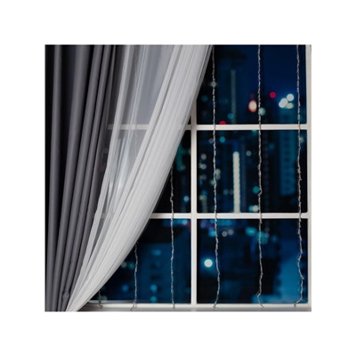 Гирлянда «Водопад» 2×1.5 м, IP20, прозрачная нить, 400 LED, свечение синее, 8 режимов, 220 В