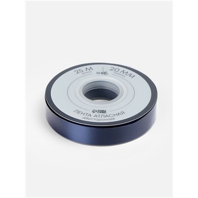 Лента атласная TEIRA, двухсторонняя, 20 мм, 25±1 м, тёмно-синий №330