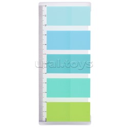 Набор самоклеящихся этикеток-закладок "Pastel" пластиковые полупрозрачные 44x20 мм, 5x20 листов, 5 пастельных цветов