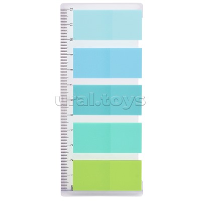 Набор самоклеящихся этикеток-закладок "Pastel" пластиковые полупрозрачные 44x20 мм, 5x20 листов, 5 пастельных цветов