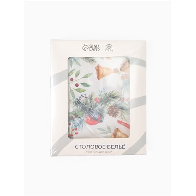 Скатерть новогодняя «Этель» Christmas bells, d=150 см ±3 см с ГМВО, 100% хлопок, саржа 190 г/м²