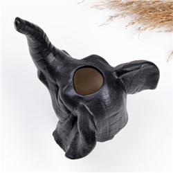 Кашпо - ваза «Слон», 13×12×15 см, 180 мл, чёрный