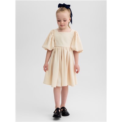 Платье нарядное для девочки MINAKU: Party Dress, бежевое, рост 98-104 см