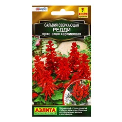 Семена цветов Сальвия Редди ярко-алая карликовая  С. Hem Genetics Золотая серия, Ц/П,7 шт.