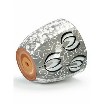 Горшок для цветов «Крокус», 2.5 л, d=18 см, h=16 см, керамический, с поддоном, серый