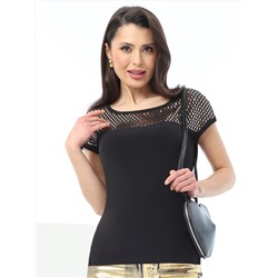 Блузка черная нарядная без рукавов