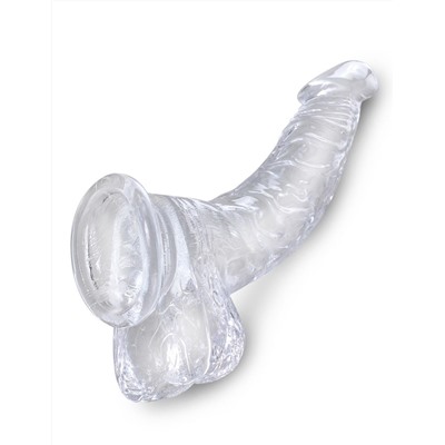 Прозрачный фаллоимитатор 7.5  Cock with Balls - 21,6 см.
