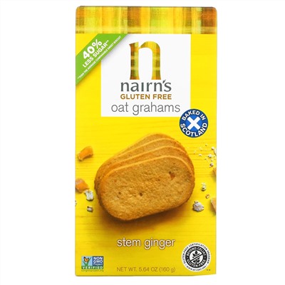 Nairn's, Oat Grahams, Gluten Free, Stem Ginger, 5.64 oz (160 g)