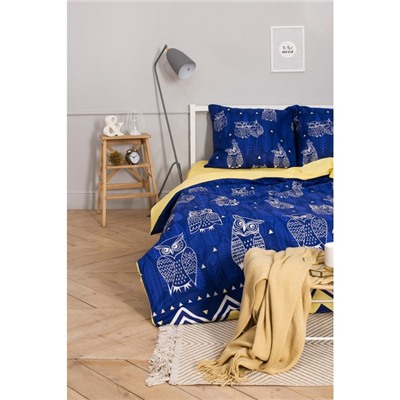 Постельное бельё евро «Этель. Ушастые совы (вид 3)», бязь