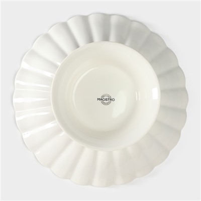 Блюдо для фруктов и десертов Magistro «Цветок», d=27 см, фарфор, белое