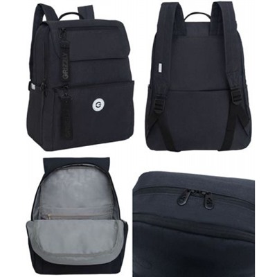 Рюкзак молодежный RXL-425-1/1 черный 33х39х14 см GRIZZLY