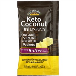 Now Foods, Ellyndale Naturals, Keto Coconut Infusions, безлактозный ароматизатор масла, 3 пакетика, 15 мл (0,5 жидк. унции) каждый