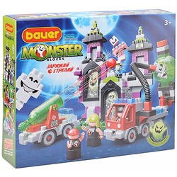 Конструктор 824 Дом с привидениями, пушкой, машиной, 3-мя охотниками "Monster blocks"