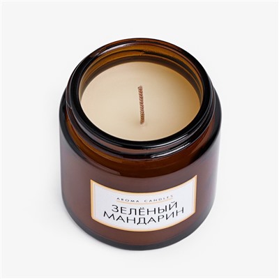 Ароматическая cвеча в банке «Зеленый мандарин», 6.2×6.2×6.5 см, 9 ч