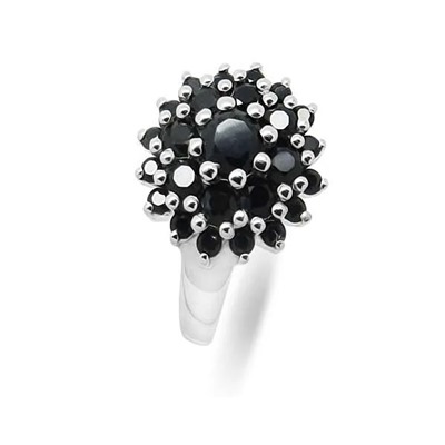 Кольцо из серебра сапфир корунд, Ежевичка