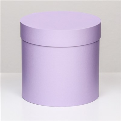 Коробка подарочная круглая, шляпная, сирень, 18×18 см