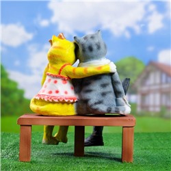 Садовая фигура из полистоуна «Коты на лавке», 40×18×40 см