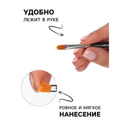 Кисть для макияжа PREMIUM, для жидких и кремовых текстур, 15.8 см, чёрная