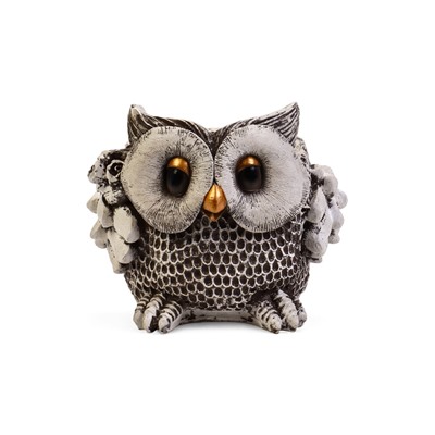 Фигурное кашпо «Сова», 2.6 л, 30×23×25 см, гипс, серое