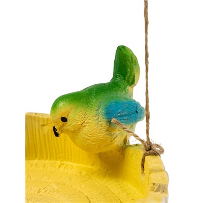 Подвесной декор из гипса «Кормушка с птичкой», 17×17×8 см