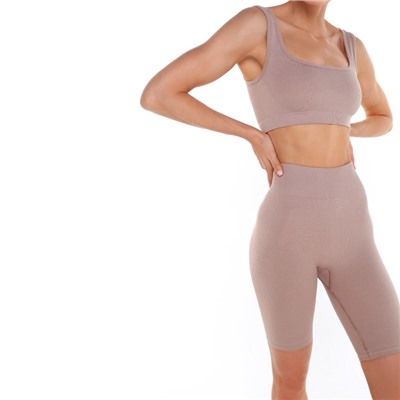 Топ спортивный женский Little Secret, бежевый, размер 44 (M)