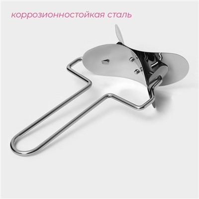 Ролик для вырезания кругов из теста Доляна, d=8 см, серебристый