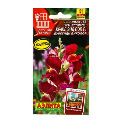 Семена цветов Львиный зев Кракл энд поп F1 бургунди биколор С. Floranova Цветущий балкон, Ц/П,7 шт.