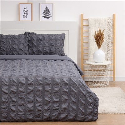 Постельное бельё 1.5-спальное LoveLife Texture dark gray, микрофибра