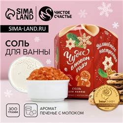 Соль для ванны «Чудес в Новом году!», 300 г, аромат печенья с молоком, Чистое счастье