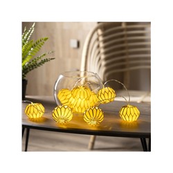 УЦЕНКА Гирлянда «Нить» 2 м с насадками «Белый фонарик», IP20, прозрачная нить, 10 LED, от батареек AAх2, свечение тёплое белое