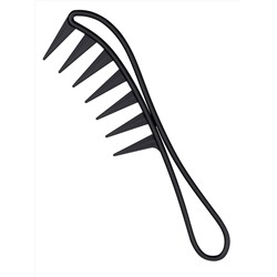 Kristaller Профессиональный гребень для волос редкозубый с ручкой AC752, карбон, черный, 18,6 см 25311