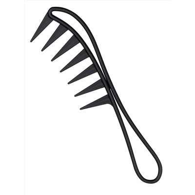 Kristaller Профессиональный гребень для волос редкозубый с ручкой AC752, карбон, черный, 18,6 см 25311